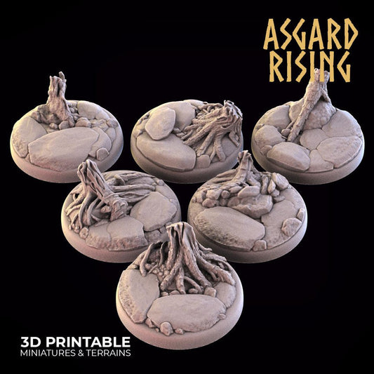 3D Printed Asgard Rising Roadside Round Base Set 25 28 32 35mm D&D - 3D Printing Boss 