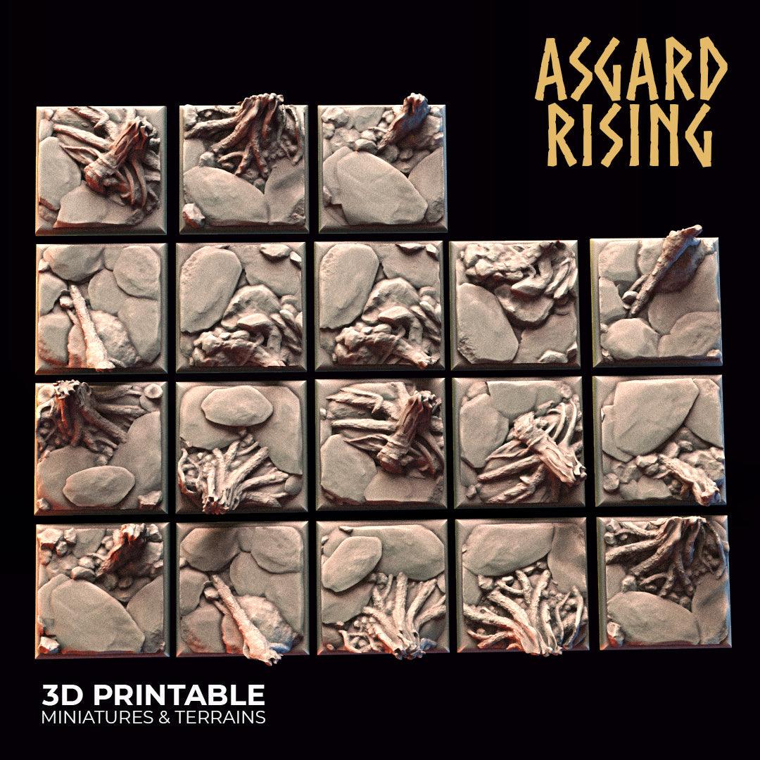 3D Printed Asgard Rising Roadside Square Base Set 20 25 28 32 mm D&D - 3D Printing Boss 
