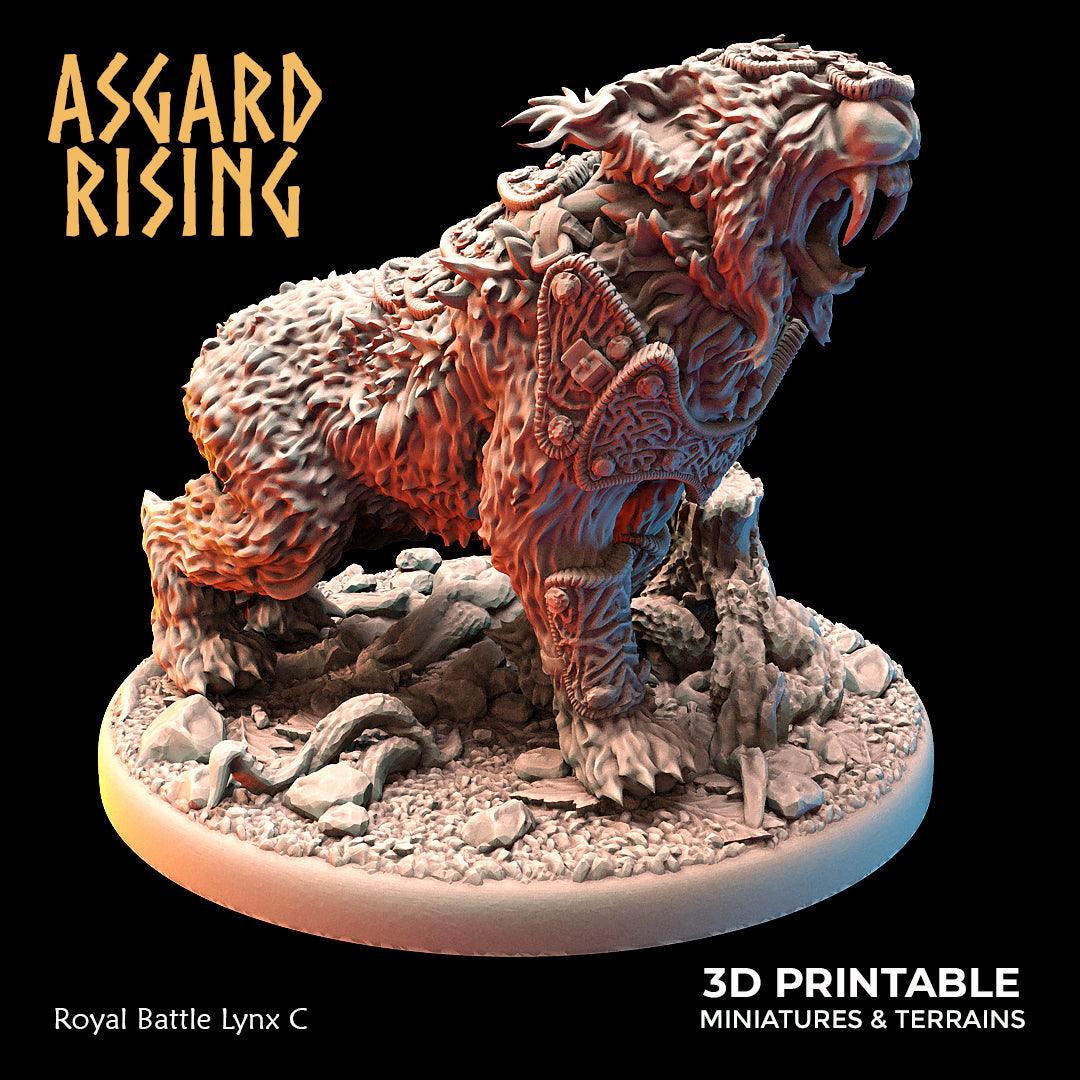 3D Printed Asgard Rising Royal Battle Lynxes 28 32 mm Wargaming DnD - 3D Printing Boss 