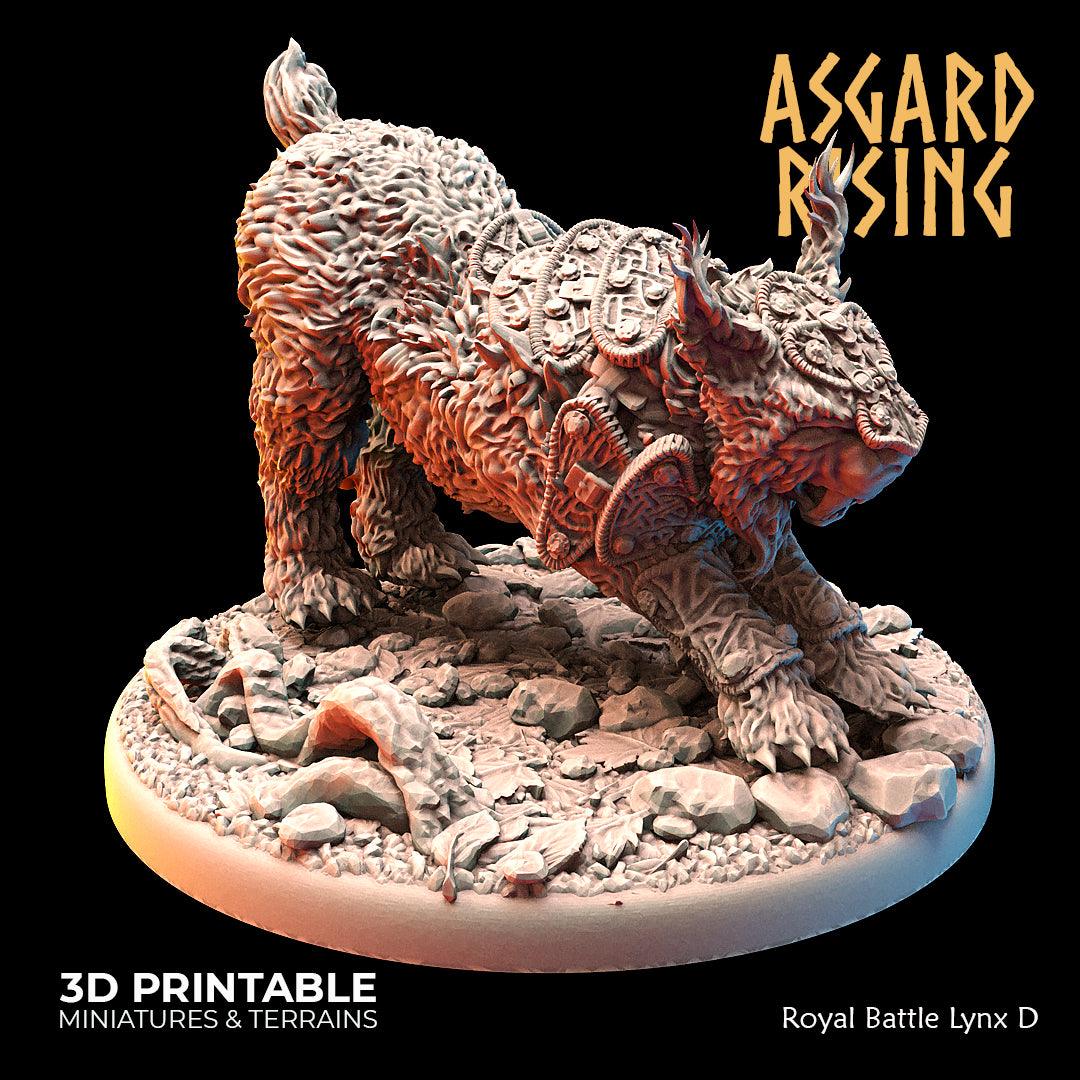 3D Printed Asgard Rising Royal Battle Lynxes 28 32 mm Wargaming DnD - 3D Printing Boss 