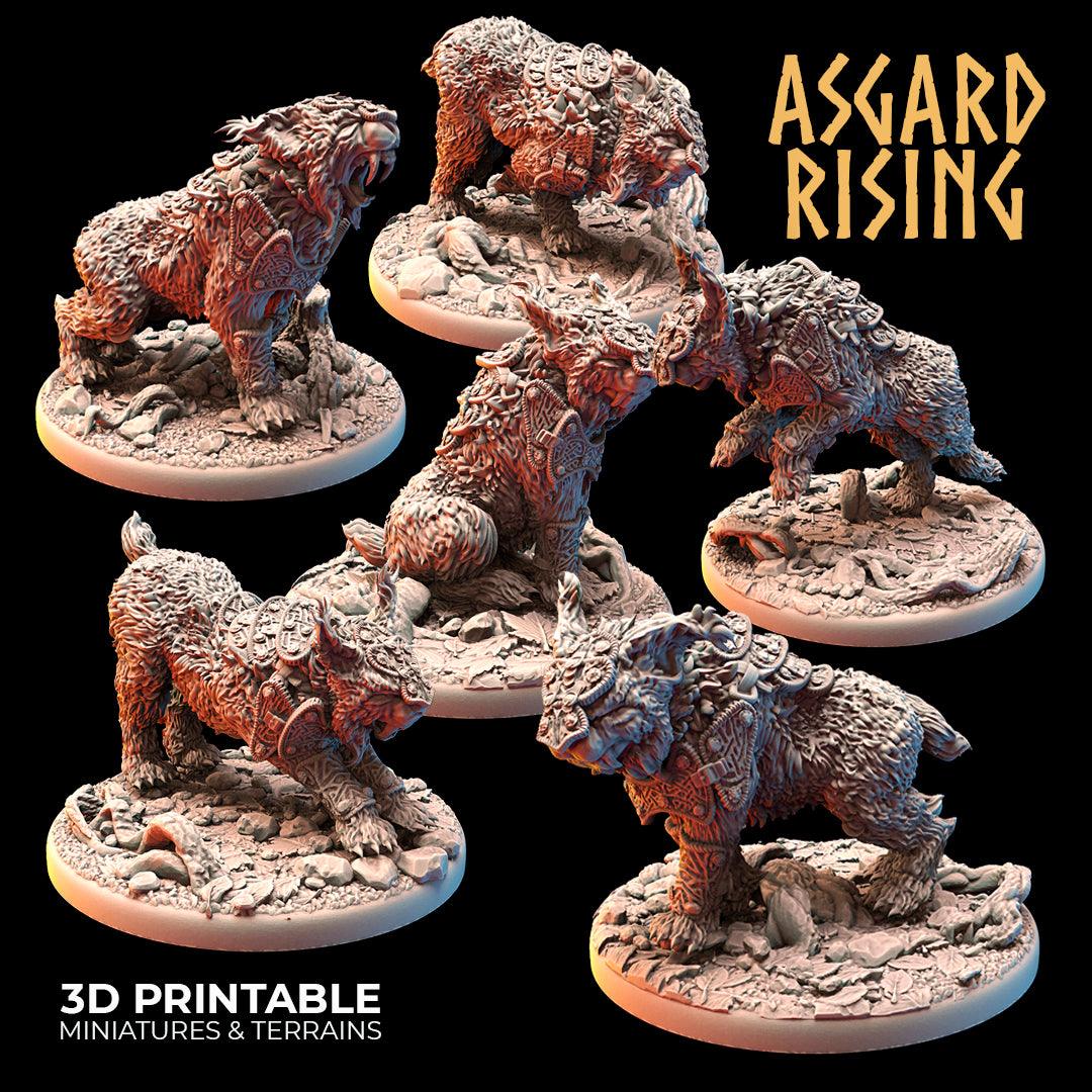 3D Printed Asgard Rising Royal Battle Lynxes 28 32 mm Wargaming DnD - 3D Printing Boss 