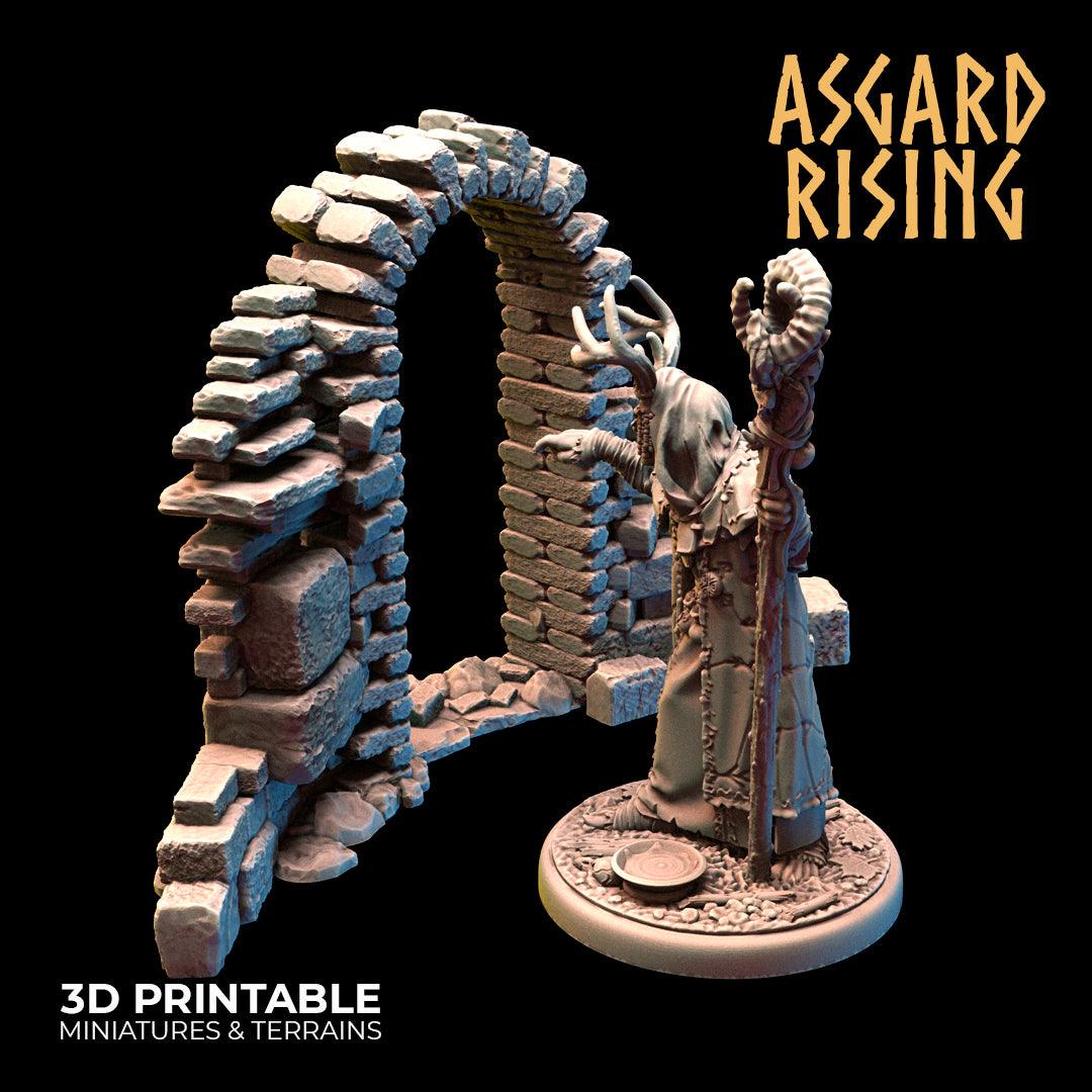 3D Printed Asgard Rising Ruined Tower -  Ragnarok D&D - 3D Printing Boss 