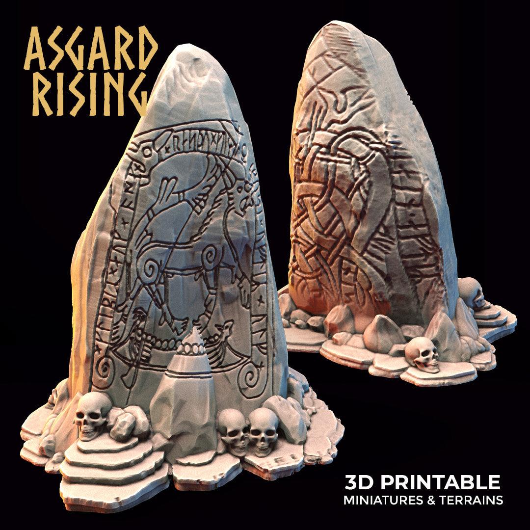 3D Printed Asgard Rising Rune Stones Set 28mm - 32mm Ragnarok D&D - 3D Printing Boss 