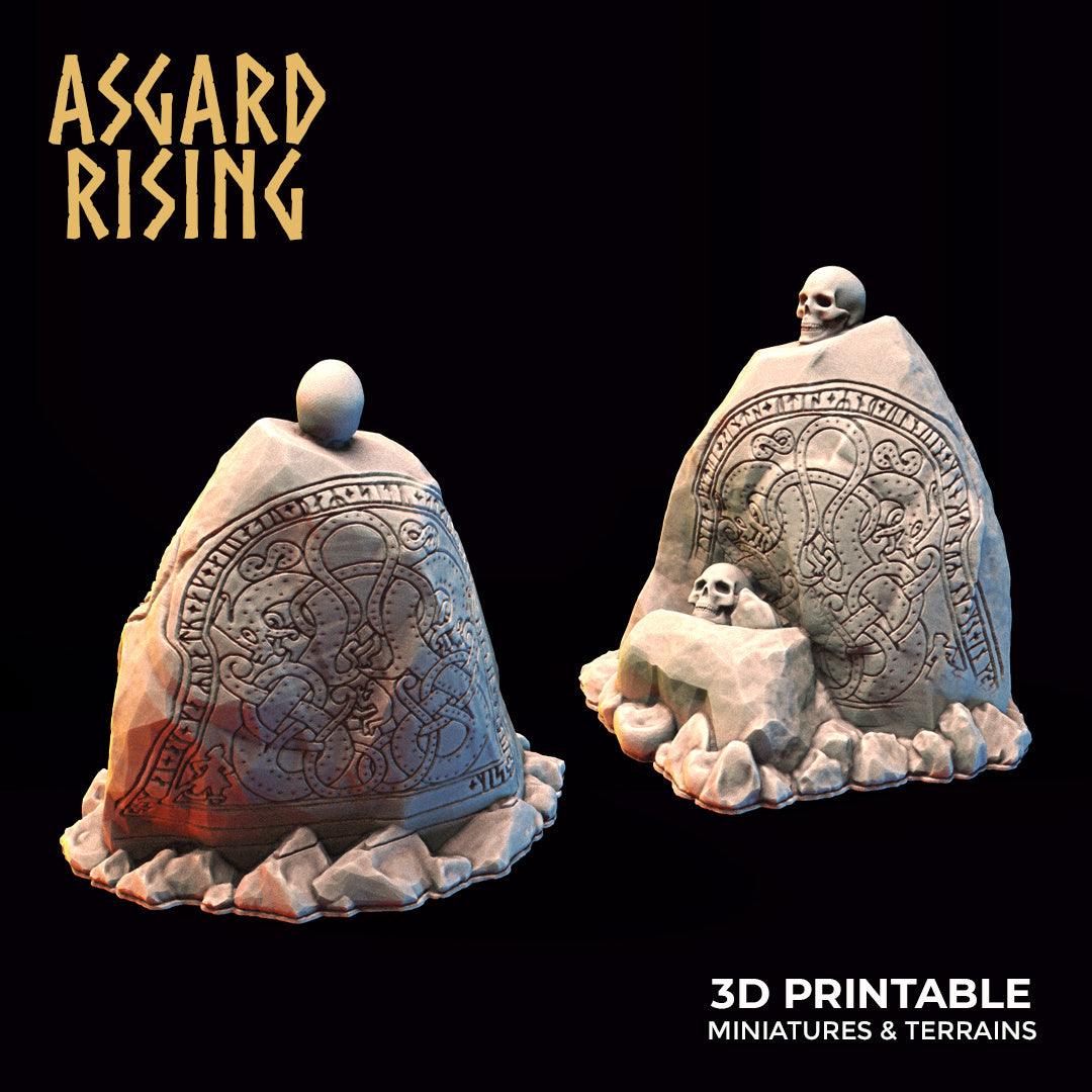 3D Printed Asgard Rising Rune Stones Set 28mm - 32mm Ragnarok D&D - 3D Printing Boss 