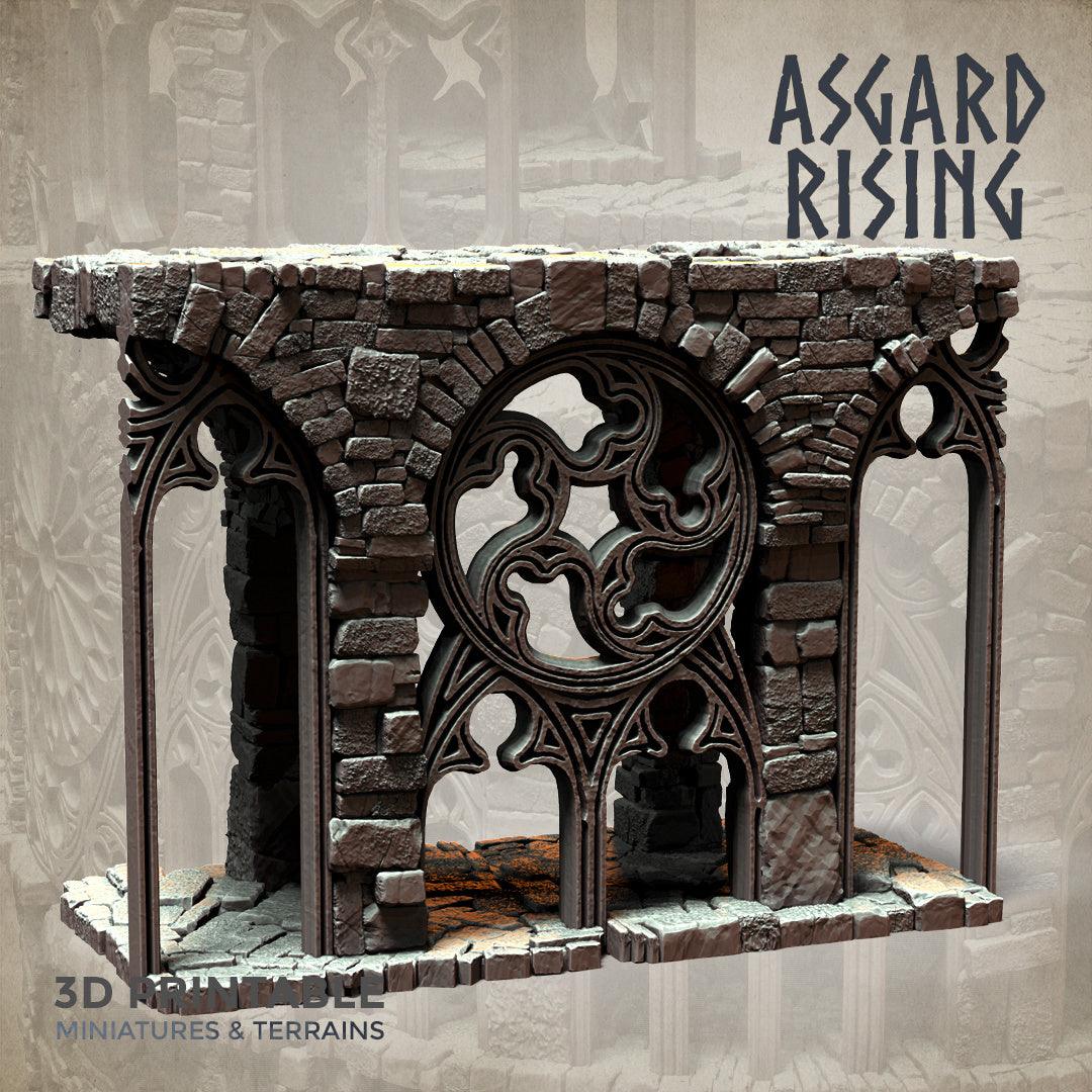 3D Printed Asgard Rising Stone Construction Ruins Modular Set 28mm - 32mm Ragnarok D&D - 3D Printing Boss 