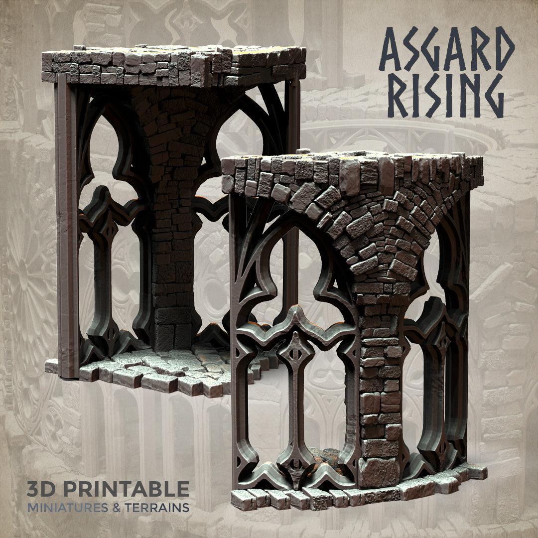 3D Printed Asgard Rising Stone Construction Ruins Modular Set 28mm - 32mm Ragnarok D&D - 3D Printing Boss 