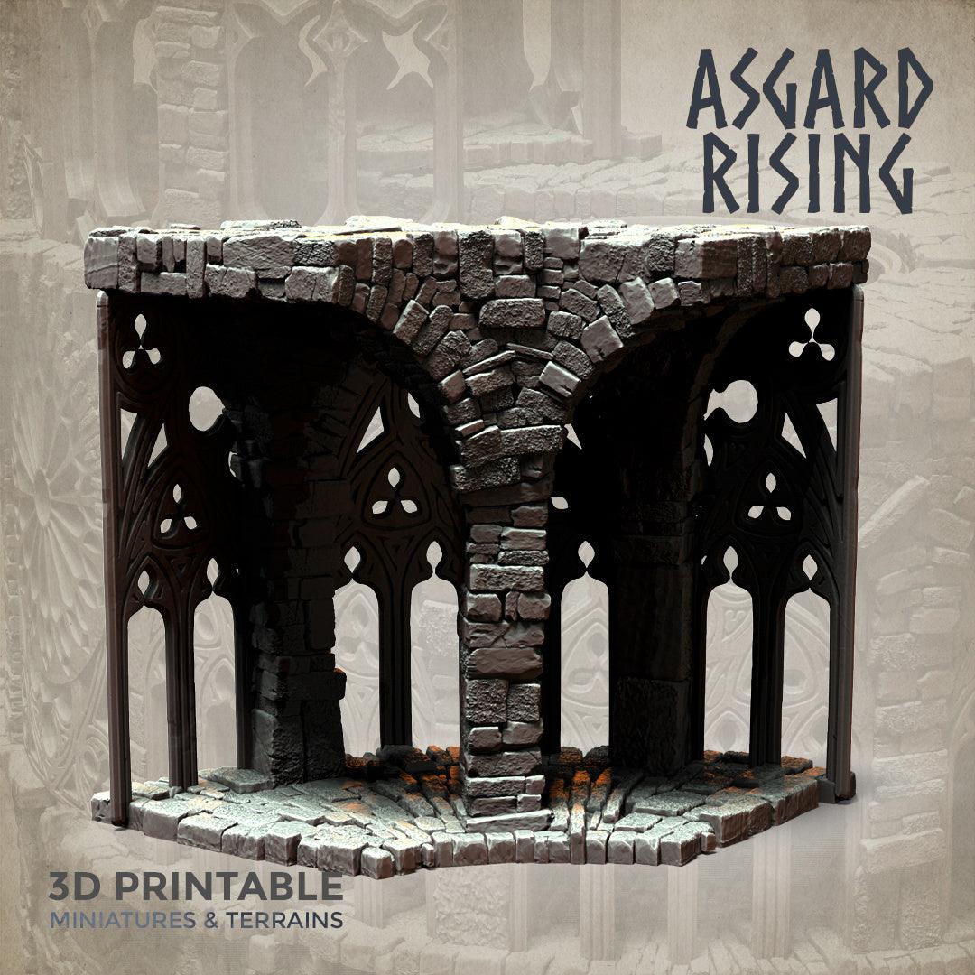 3D Printed Asgard Rising Stone Construction Ruins Modular Set 28mm - 32mm Ragnarok D&D - 3D Printing Boss 