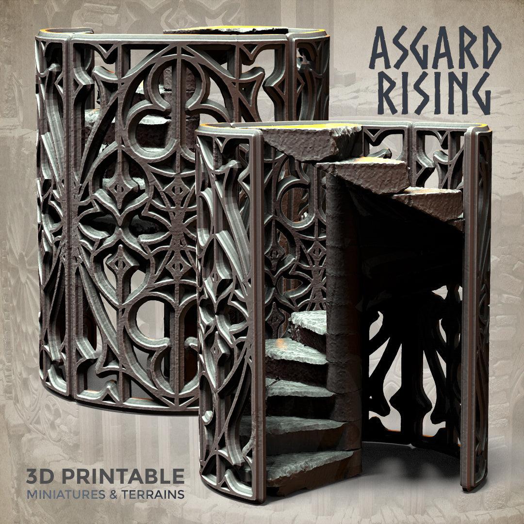3D Printed Asgard Rising Stone Construction Ruins Modular Set 28mm - 32mm Ragnarok D&D - 3D Printing Boss 