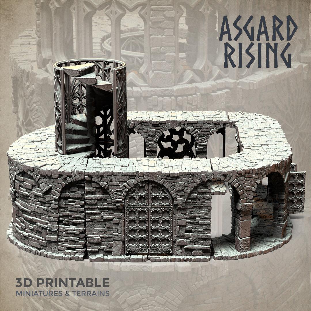 3D Printed Asgard Rising Stone Construction Ruins Modular Set 28mm - 32mm Ragnarok D&D - 3D Printing Boss 