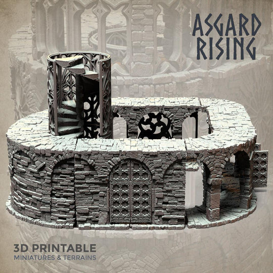 3D Printed Asgard Rising Stone Construction Ruins Modular Set 28mm - 32mm Ragnarok D&D - 3D Printing Boss 