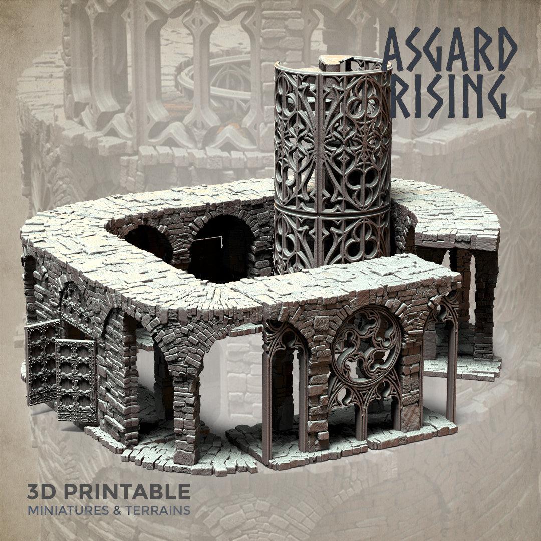 3D Printed Asgard Rising Stone Construction Ruins Modular Set 28mm - 32mm Ragnarok D&D - 3D Printing Boss 