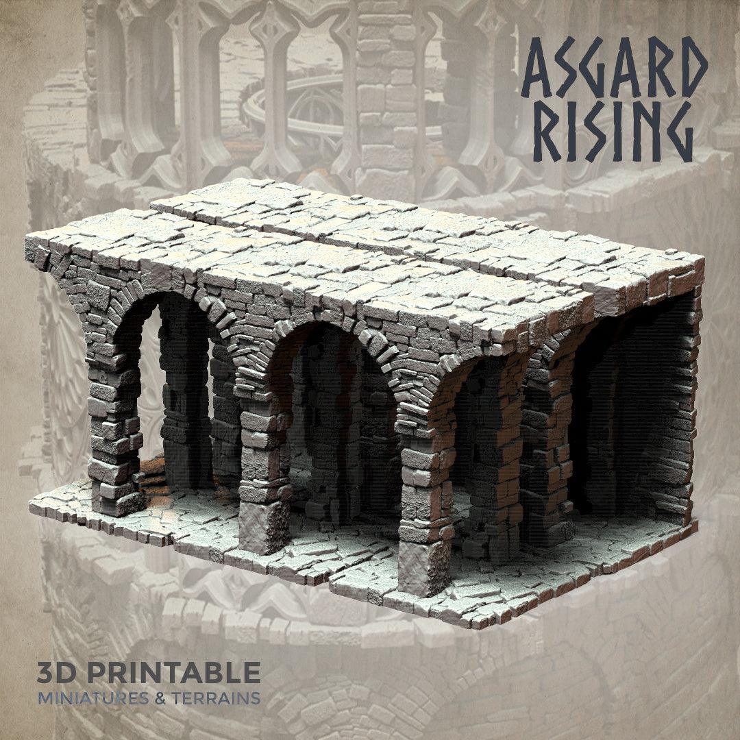 3D Printed Asgard Rising Stone Construction Ruins Modular Set 28mm - 32mm Ragnarok D&D - 3D Printing Boss 