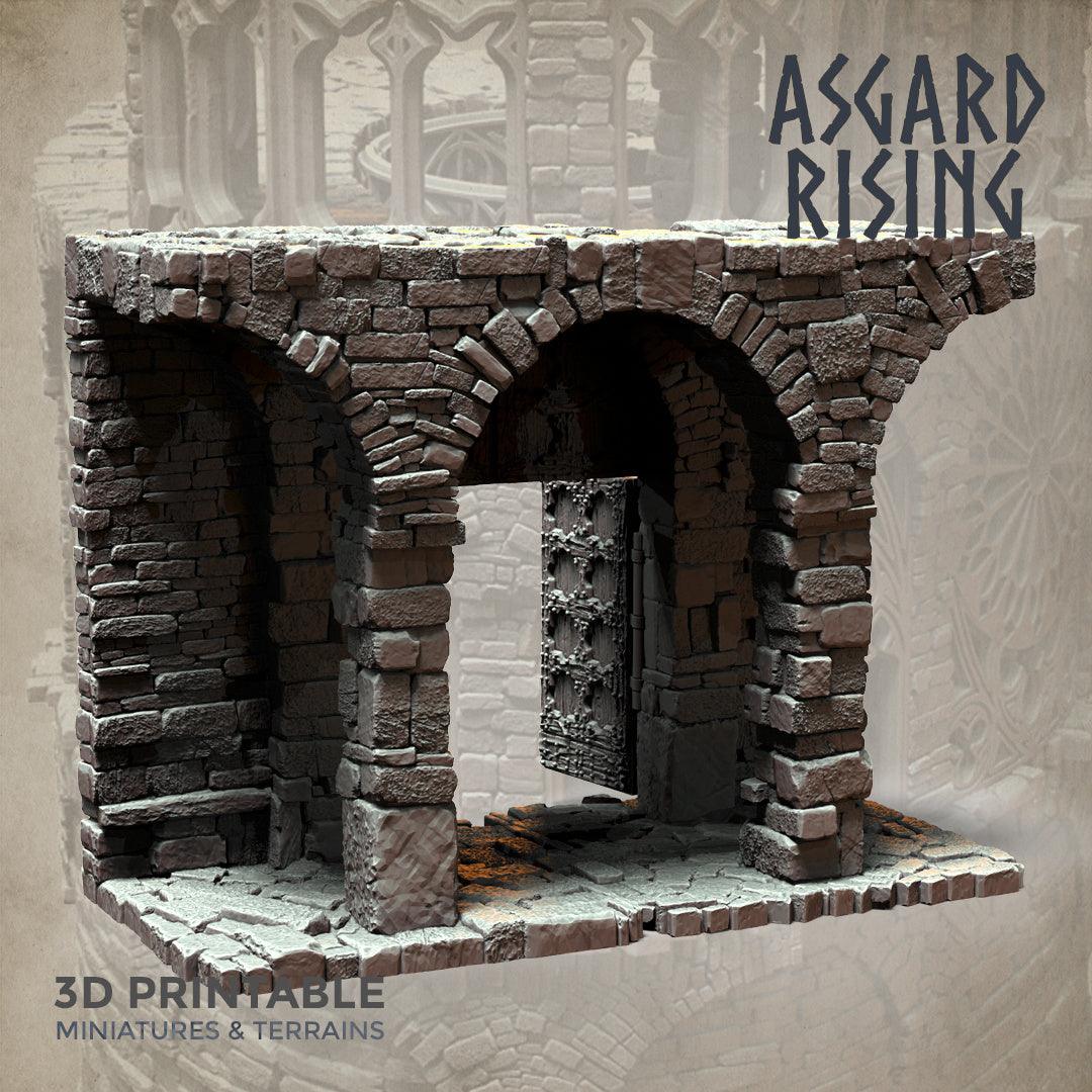 3D Printed Asgard Rising Stone Construction Ruins Modular Set 28mm - 32mm Ragnarok D&D - 3D Printing Boss 