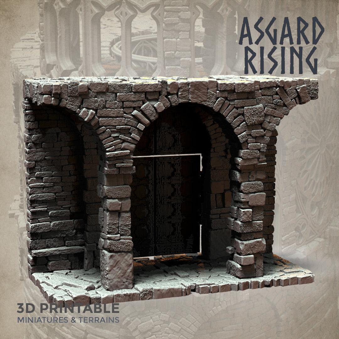 3D Printed Asgard Rising Stone Construction Ruins Modular Set 28mm - 32mm Ragnarok D&D - 3D Printing Boss 