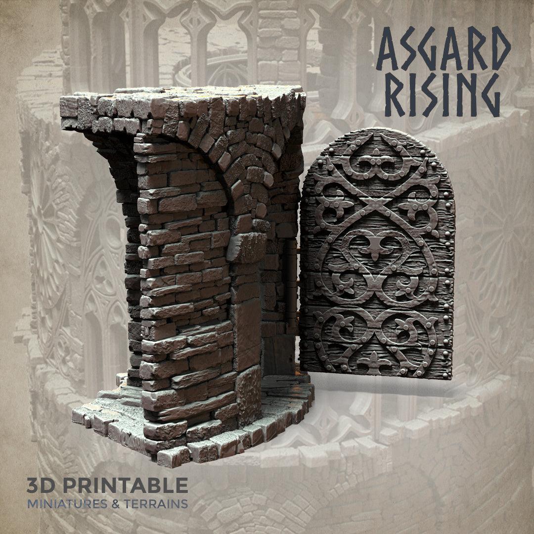 3D Printed Asgard Rising Stone Construction Ruins Modular Set 28mm - 32mm Ragnarok D&D - 3D Printing Boss 