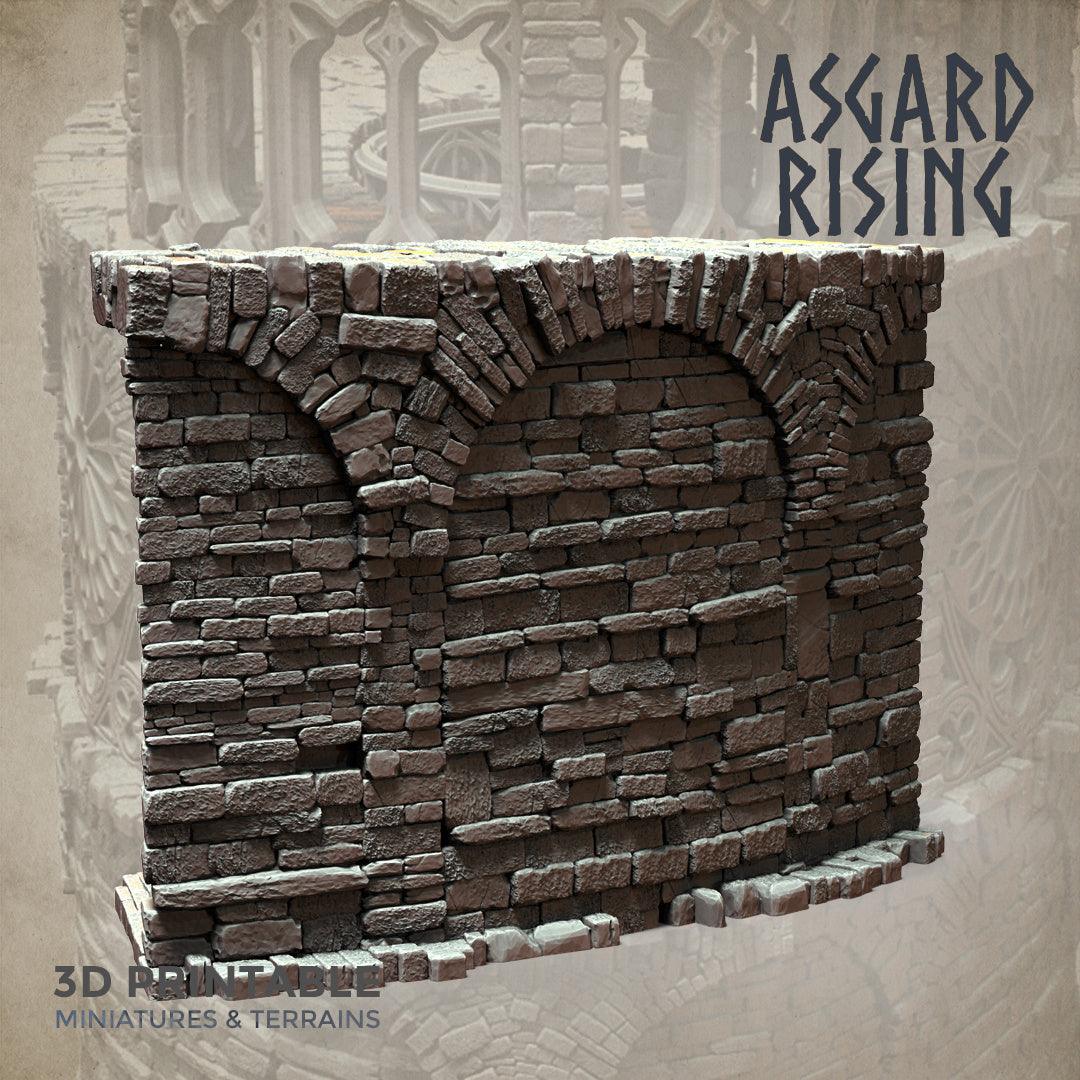 3D Printed Asgard Rising Stone Construction Ruins Modular Set 28mm - 32mm Ragnarok D&D - 3D Printing Boss 