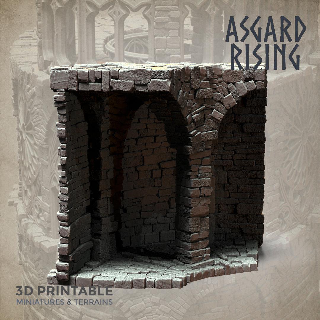 3D Printed Asgard Rising Stone Construction Ruins Modular Set 28mm - 32mm Ragnarok D&D - 3D Printing Boss 