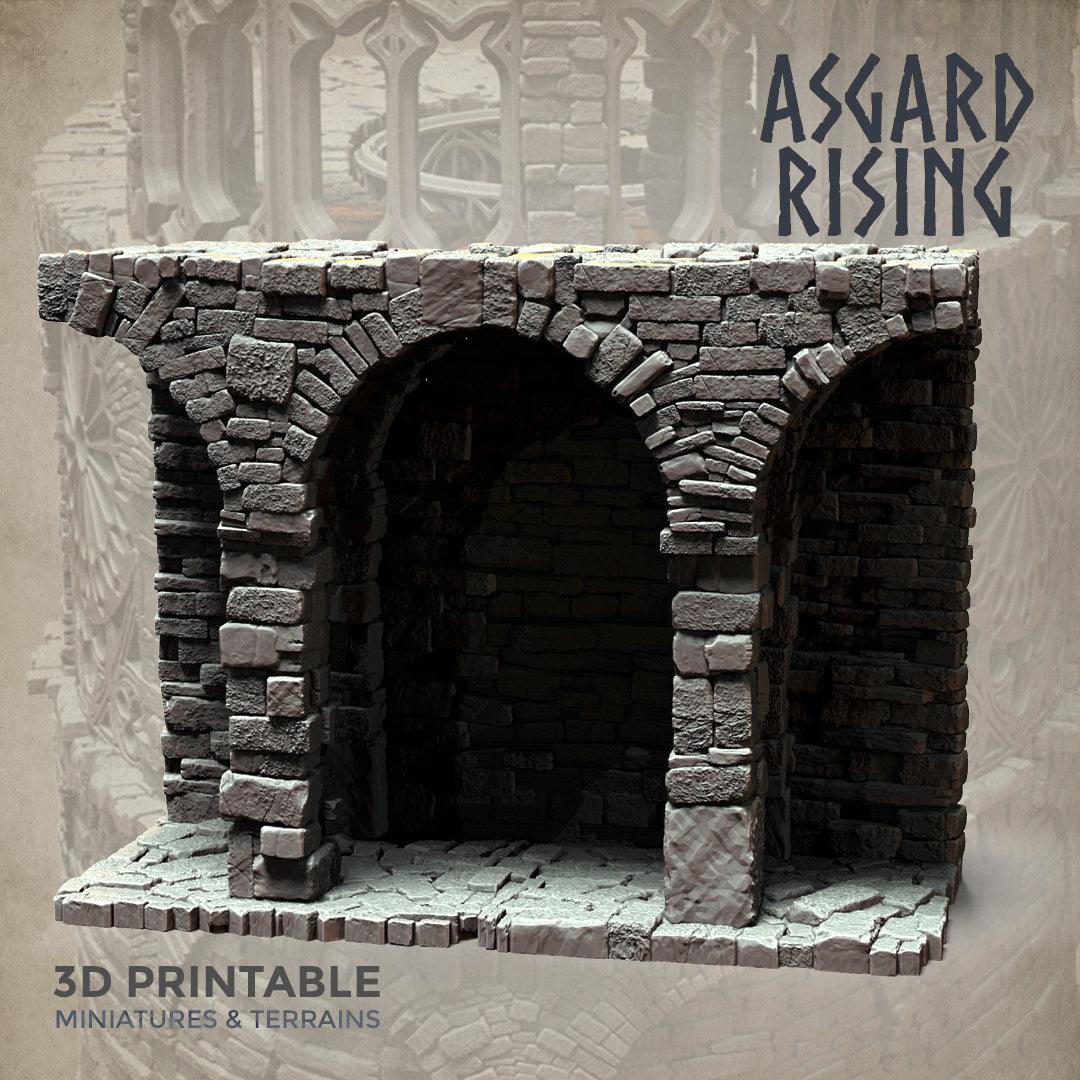 3D Printed Asgard Rising Stone Construction Ruins Modular Set 28mm - 32mm Ragnarok D&D - 3D Printing Boss 