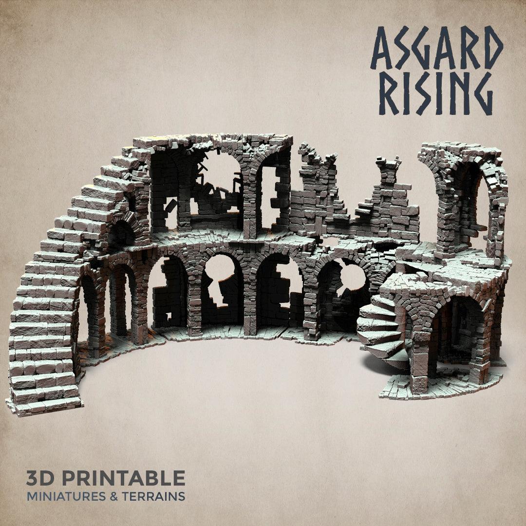 3D Printed Asgard Rising Stone Construction Ruins Ruined Modular Set 28mm - 32mm Ragnarok D&D - 3D Printing Boss 