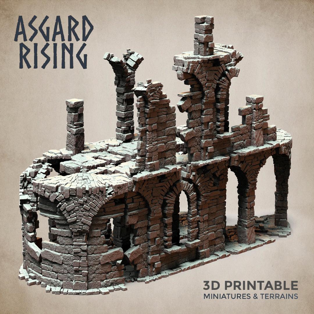 3D Printed Asgard Rising Stone Construction Ruins Ruined Modular Set 28mm - 32mm Ragnarok D&D - 3D Printing Boss 