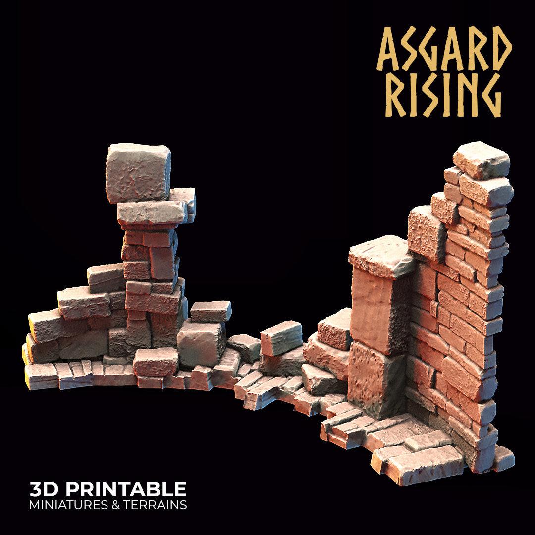 3D Printed Asgard Rising Stone Construction Ruins Small Ruins Set 28mm - 32mm Ragnarok D&D - 3D Printing Boss 