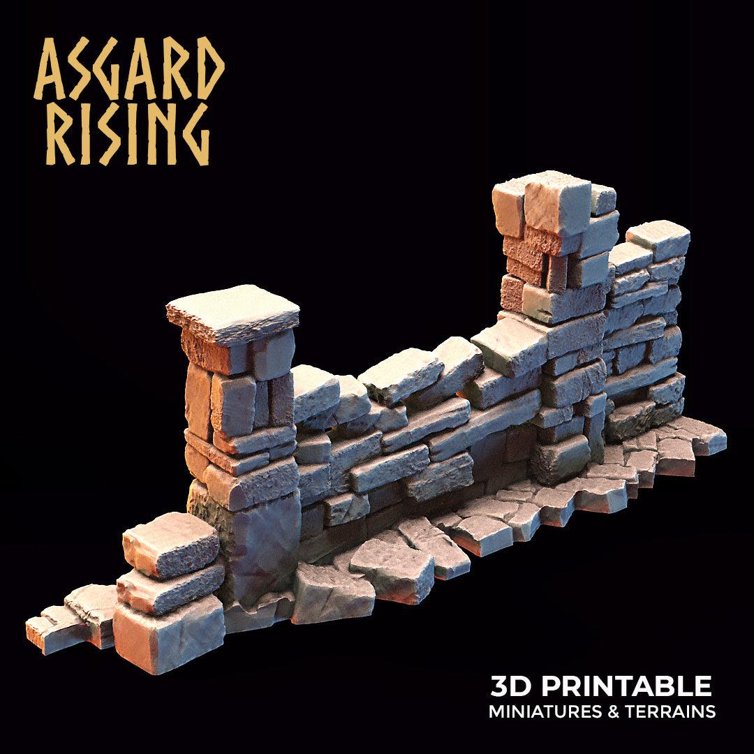3D Printed Asgard Rising Stone Construction Ruins Small Ruins Set 28mm - 32mm Ragnarok D&D - 3D Printing Boss 