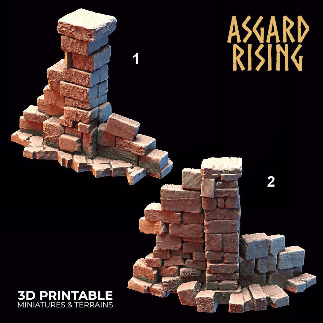 3D Printed Asgard Rising Stone Construction Ruins Small Ruins Set 28mm - 32mm Ragnarok D&D - 3D Printing Boss 
