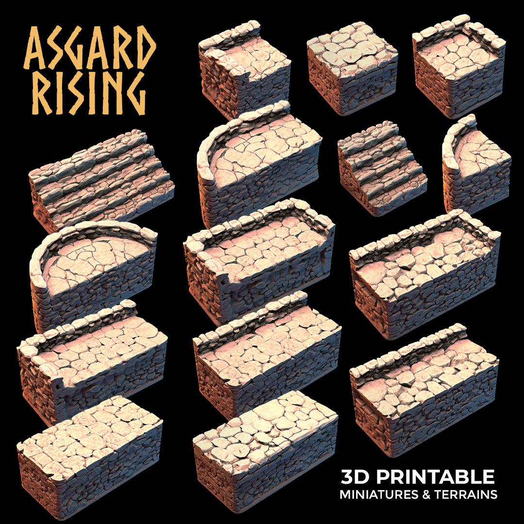 3D Printed Asgard Rising Stone Foundation 28 32 mm Wargaming DnD - 3D Printing Boss 