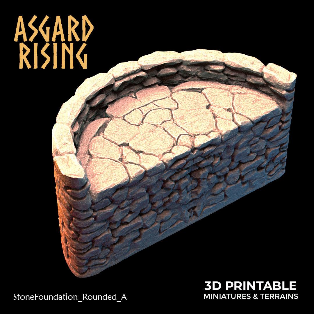 3D Printed Asgard Rising Stone Foundation 28 32 mm Wargaming DnD - 3D Printing Boss 