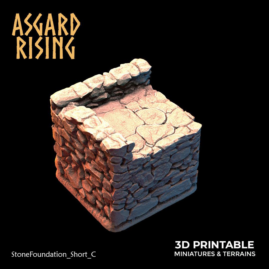 3D Printed Asgard Rising Stone Foundation 28 32 mm Wargaming DnD - 3D Printing Boss 