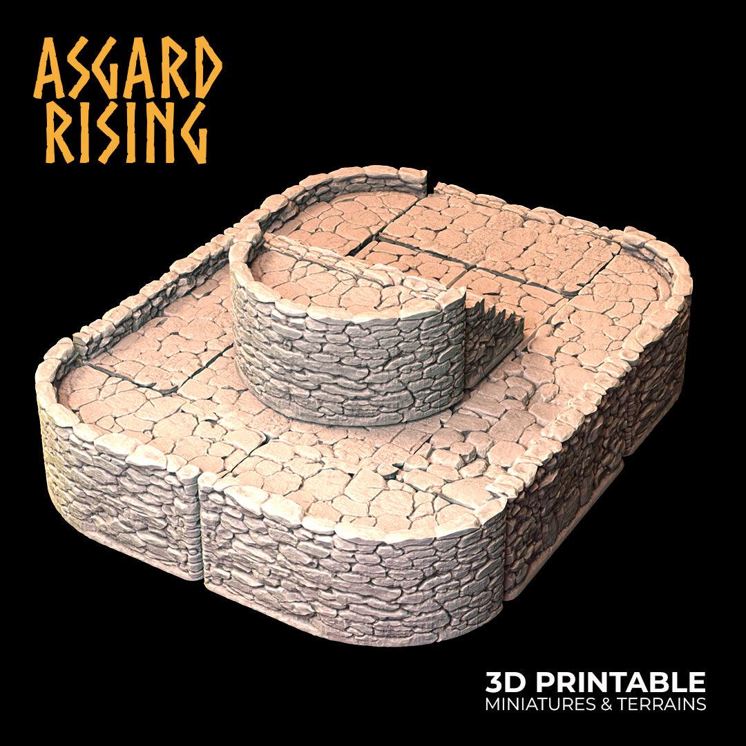 3D Printed Asgard Rising Stone Foundation 28 32 mm Wargaming DnD - 3D Printing Boss 