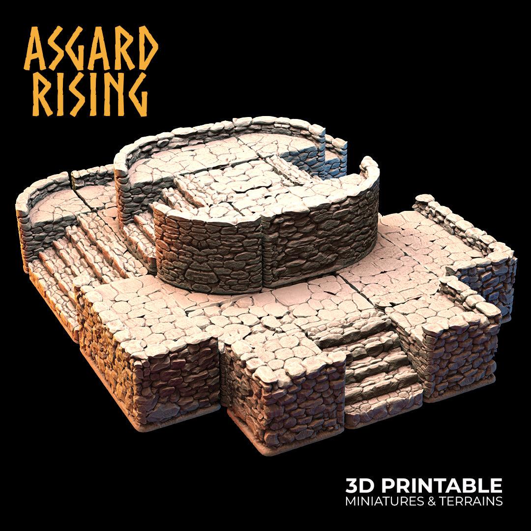 3D Printed Asgard Rising Stone Foundation 28 32 mm Wargaming DnD - 3D Printing Boss 