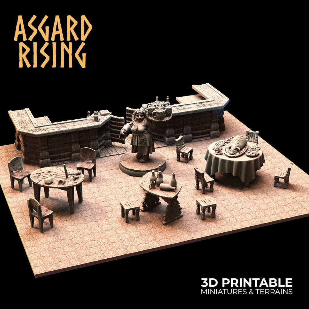 3D Printed Asgard Rising Tavern Modular Terrain Set 28mm - 32mm - 3D Printing Boss 