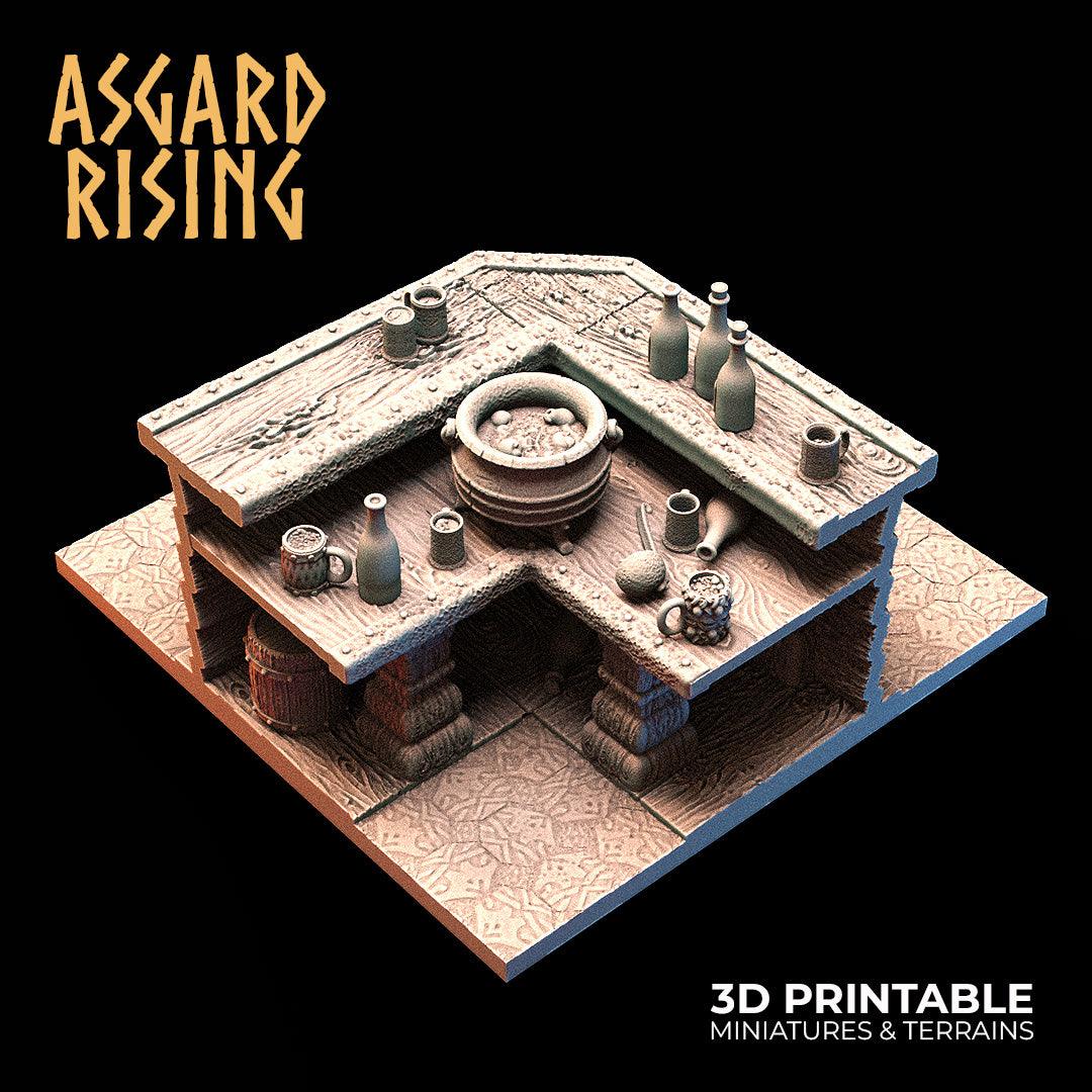 3D Printed Asgard Rising Tavern Modular Terrain Set 28mm - 32mm - 3D Printing Boss 