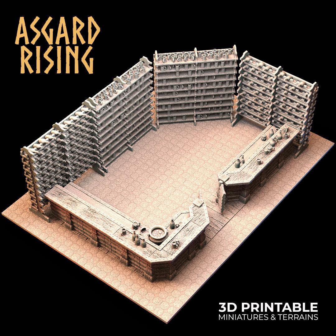 3D Printed Asgard Rising Tavern Modular Terrain Set 28mm - 32mm - 3D Printing Boss 