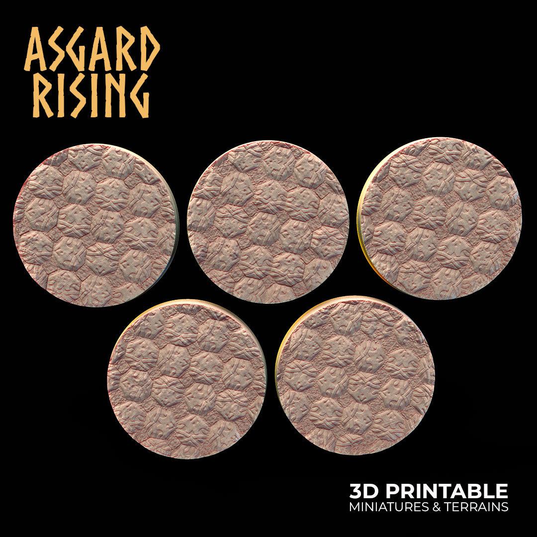 3D Printed Asgard Rising Tavern Tile Round Base Set 25 28 32 35mm D&D - 3D Printing Boss 