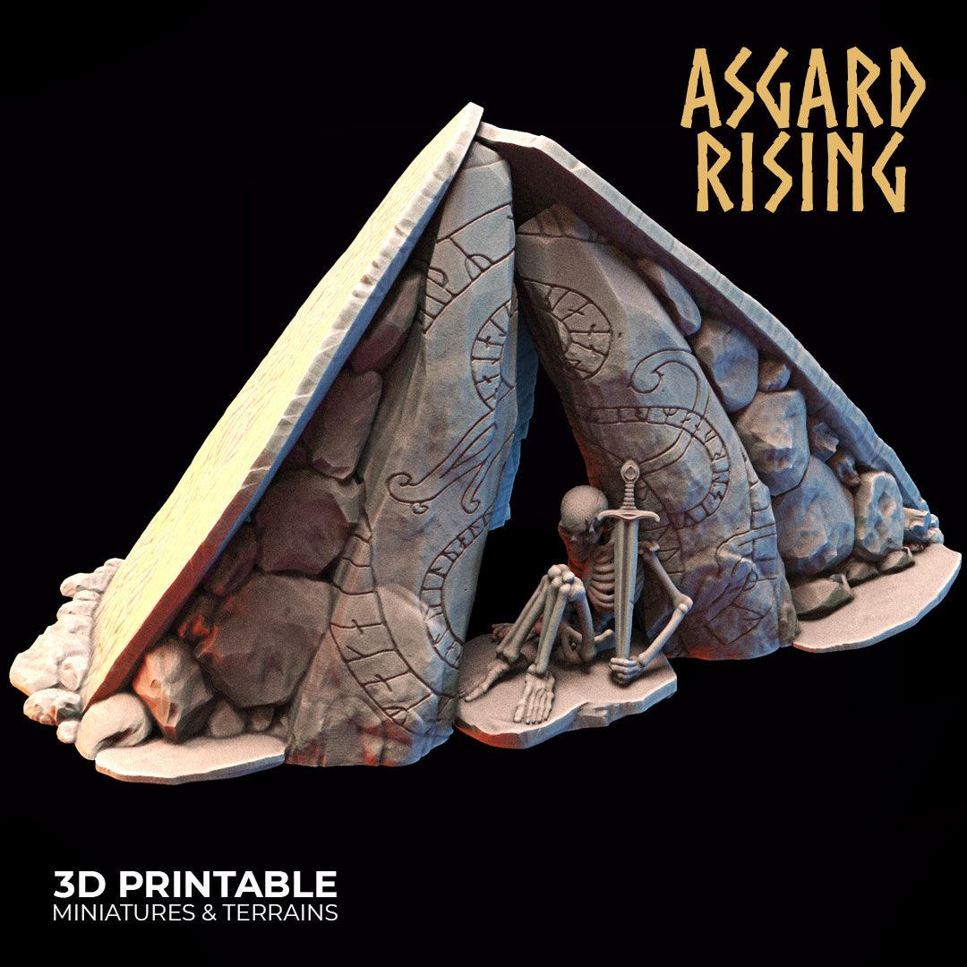 3D Printed Asgard Rising Tomb Entrance 28mm-32mm Ragnarok D&D - 3D Printing Boss 