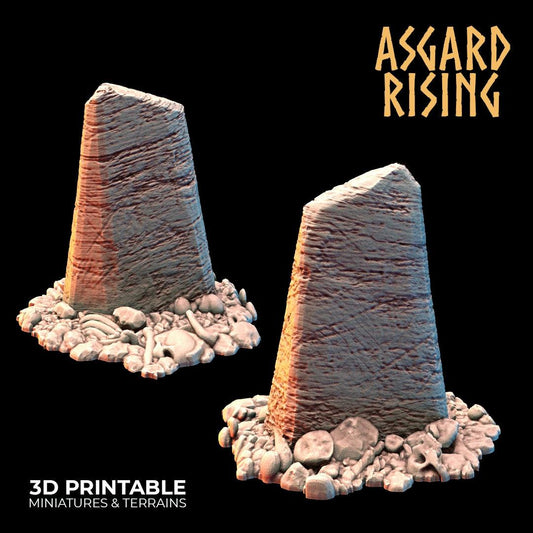 3D Printed Asgard Rising Tombstone and Gravestone Set 28mm-32mm Ragnarok D&D - 3D Printing Boss 