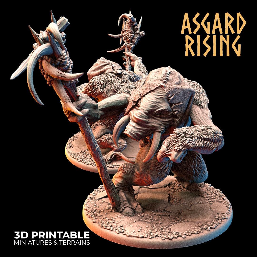 3D Printed Asgard Rising Tundra Trolls Set 28 32mm Ragnarok D&D - 3D Printing Boss 