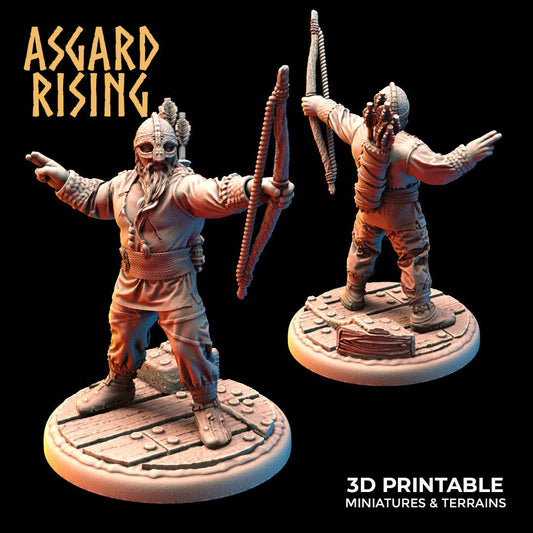 3D Printed Asgard Rising Viking Archer 32mm Ragnarok D&D - 3D Printing Boss 