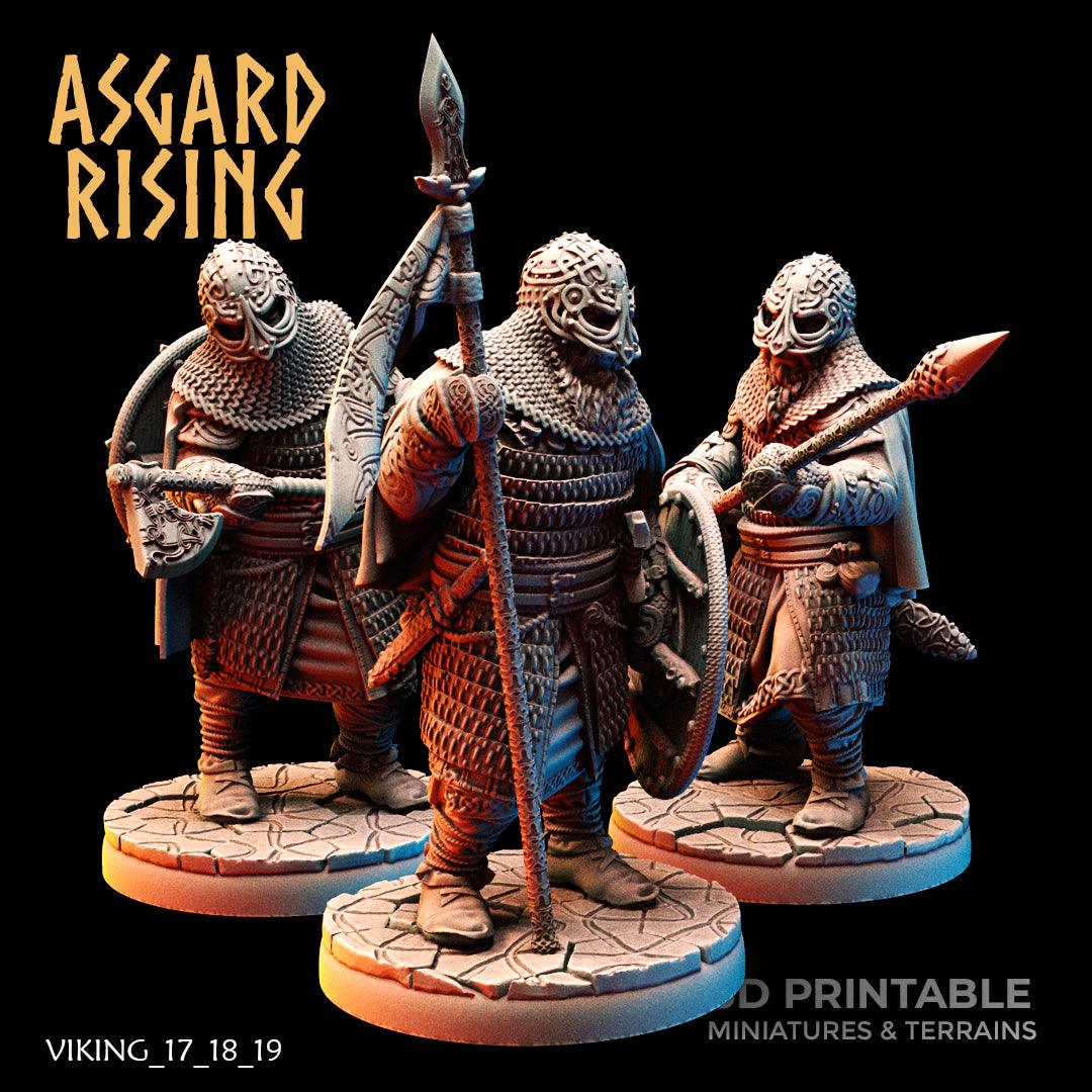 3D Printed Asgard Rising Viking Hersir with Guardsmen 28 32mm Wargaming DnD - 3D Printing Boss 