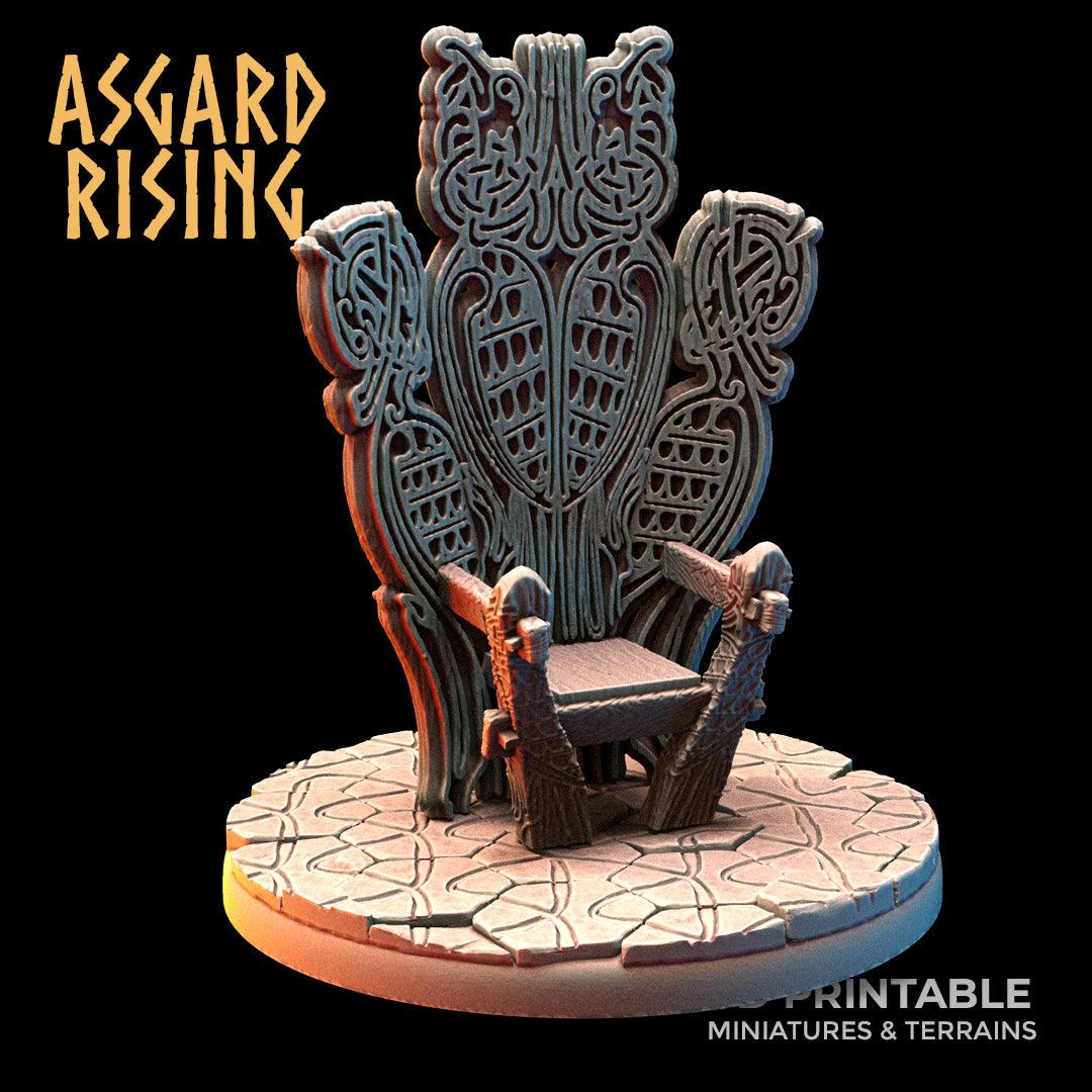 3D Printed Asgard Rising Viking King Throne 28 32 mm Wargaming DnD - 3D Printing Boss 