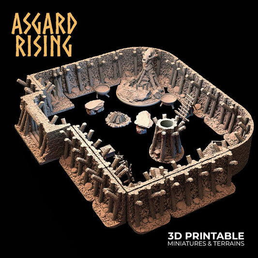 3D Printed Asgard Rising Viking Moutain Hideout Modular Set 28mm - 32mm - 3D Printing Boss 
