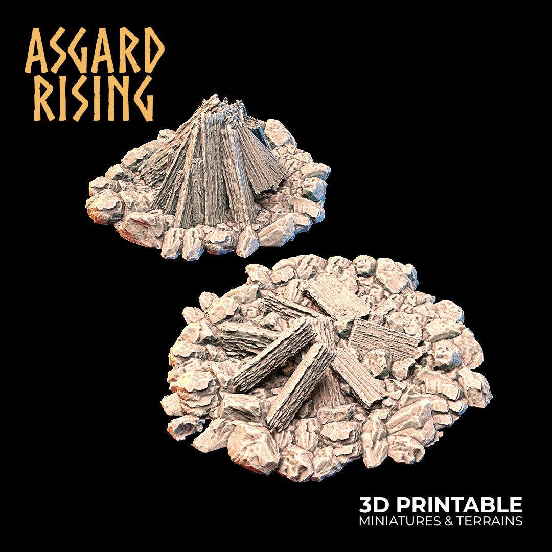 3D Printed Asgard Rising Viking Moutain Hideout Modular Set 28mm - 32mm - 3D Printing Boss 