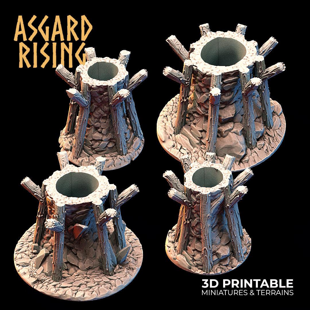 3D Printed Asgard Rising Viking Moutain Hideout Modular Set 28mm - 32mm - 3D Printing Boss 