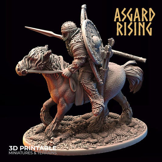 3D Printed Asgard Rising Viking Rider 28mm 32mm D&D - 3D Printing Boss 