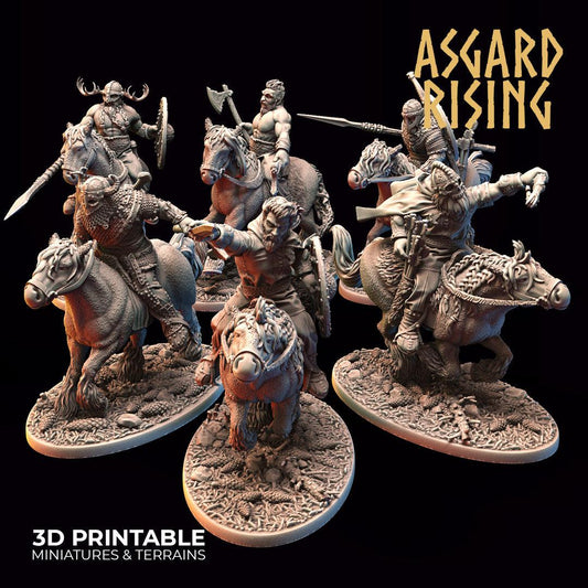3D Printed Asgard Rising Viking Riders Modular Warband 28mm - 32mm - 3D Printing Boss 