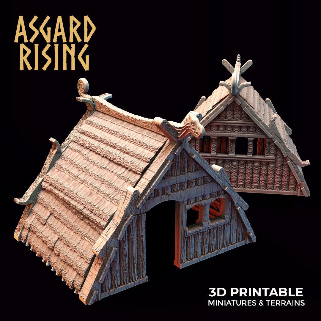 3D Printed Asgard Rising Viking Village Modular Set 28mm - 32mm Ragnarok D&D - 3D Printing Boss 