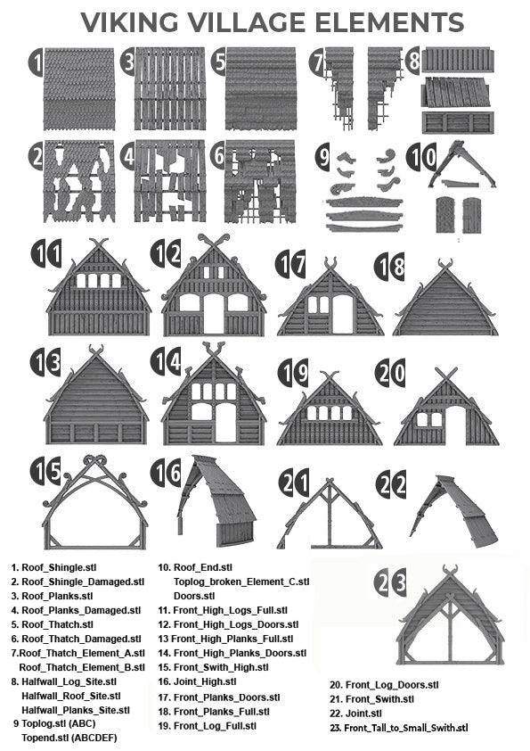 3D Printed Asgard Rising Viking Village Modular Set 28mm - 32mm Ragnarok D&D - 3D Printing Boss 