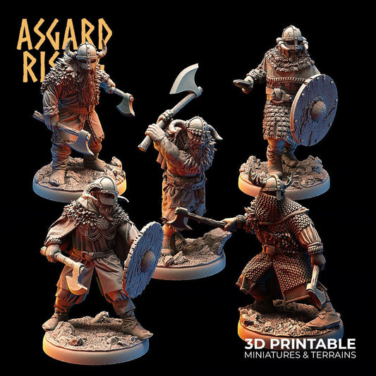 3D Printed Asgard Rising Vikings of the White Bear Clan Warriors 28mm - 32mm - 3D Printing Boss 